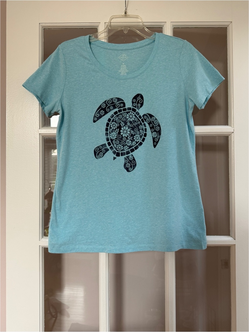 St. John’s Bay Blue Floral Sea Turtle Graphic T-Shirt
